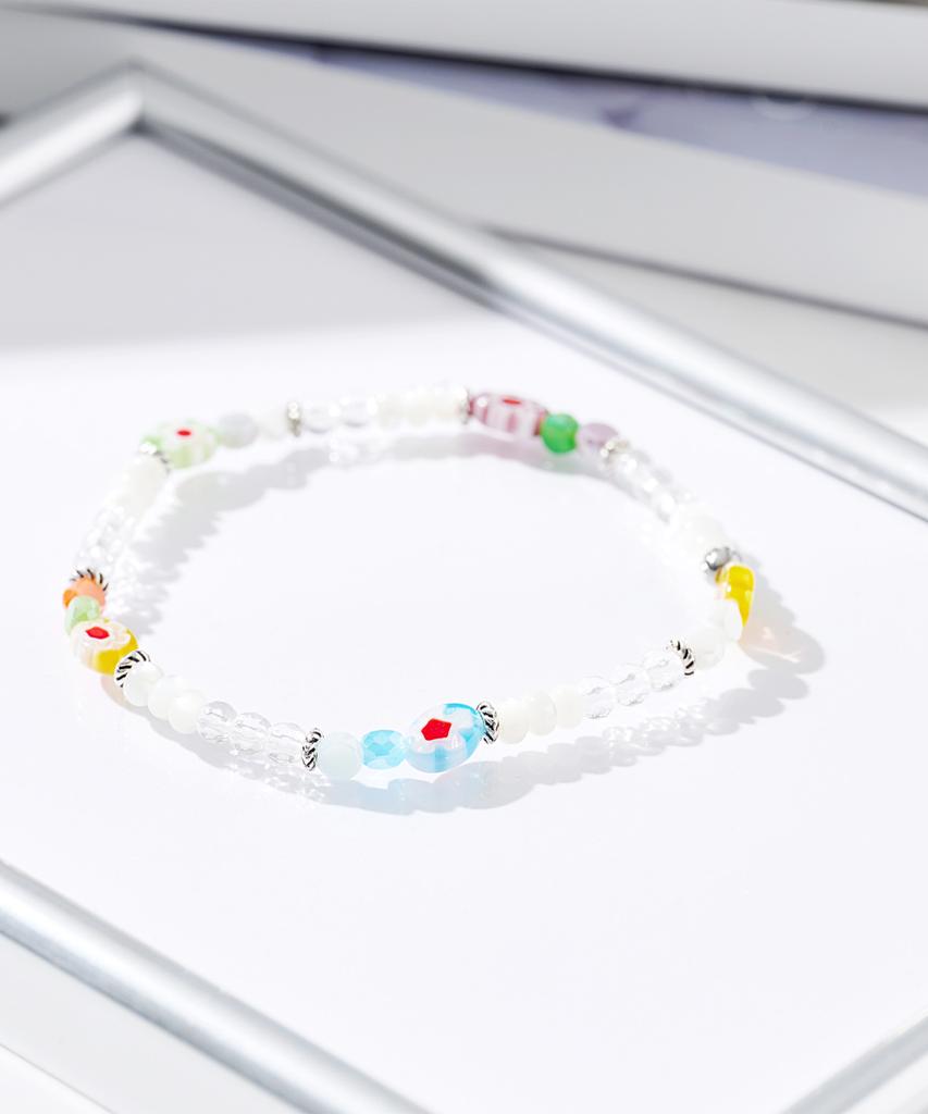 Polalita Color Dot Crystal Bracelet (Plt-Br-063_Wt)