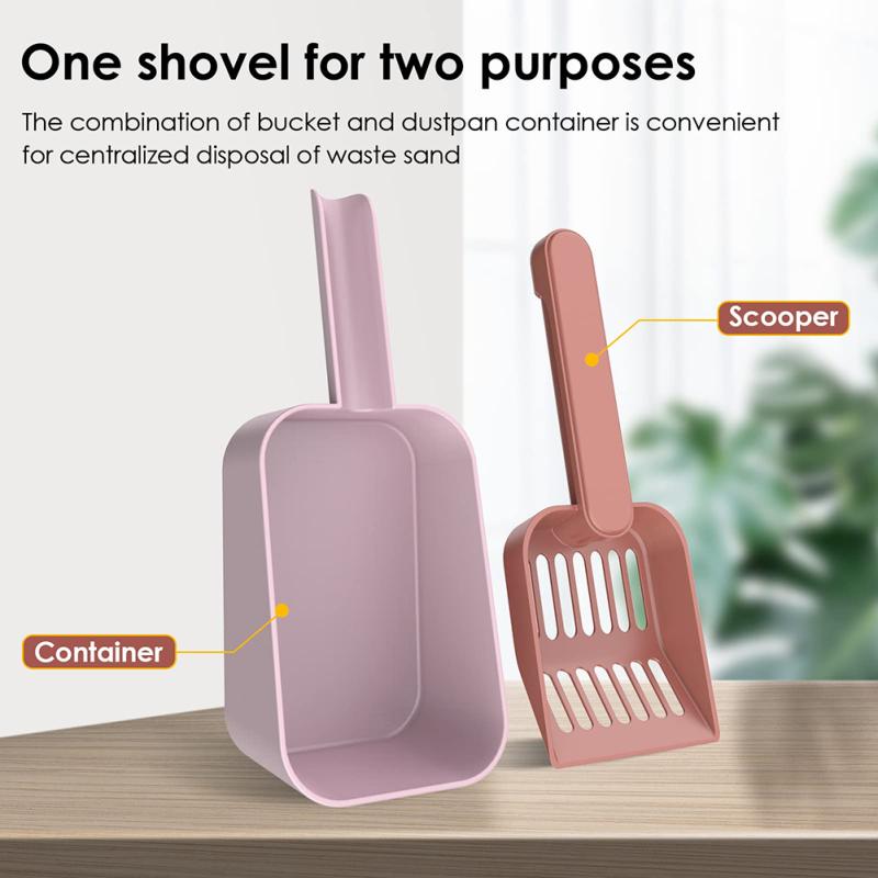 Cat Litter Shovel With Holder Multi-purpose Deep Large Capacity Cat Litter Scoop Pet Cleaning