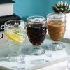 Crystal Glass Pineapple Embossed Tumbler, Vintage Beer Whiskey Water Cup, Decorative Drinking Glass for Home & Wedding
