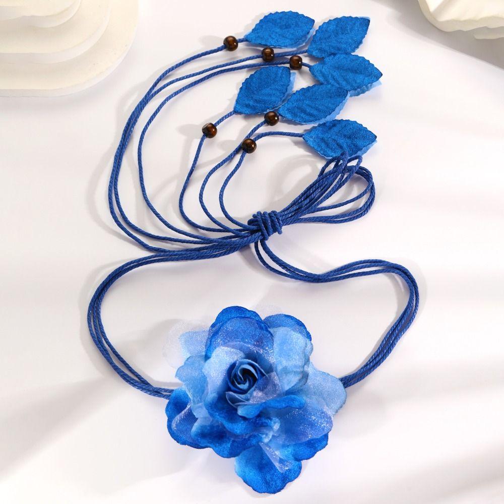 Ethnic Style Flower Waist Chain Vintage Bohemian Waistband Fashion Flower Belt Dress Accessories