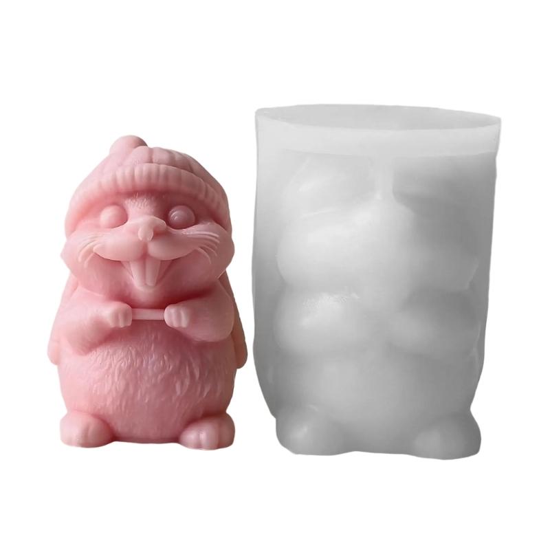 Easy Releasing Silicone Mold Crafting Groundhog Statues Moulds Candle Silicone Molds Suitable for Various Materials