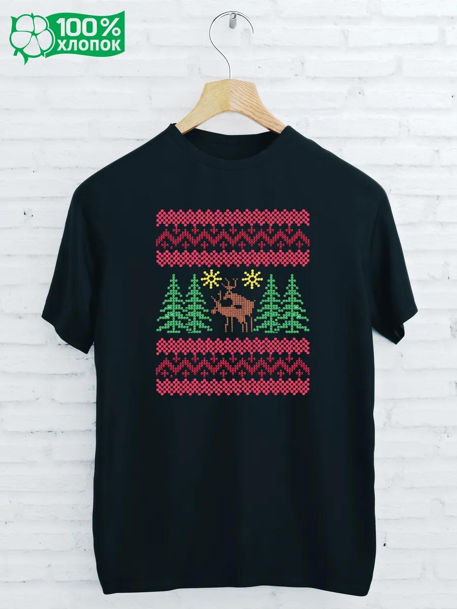 T-shirt with A NEW YEAR REINDEER print S
