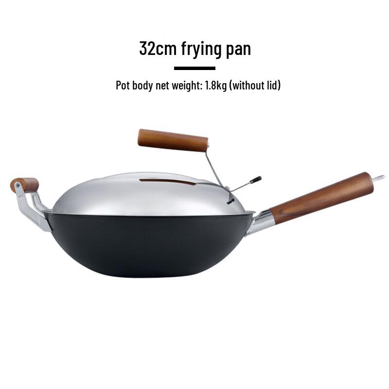 Millenarie GZA710 32cm Black Crystal Iron Wok