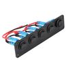 12‑24V 5-fach rundes Armaturenbrett Kippschalter Panel Blaue LED für Wohnmobil Boot Yacht Marine