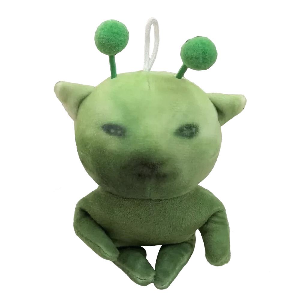Deformable Green Alien Cat Plush Toy 10cm Red Scarf Alien Kitten Toy Bag Charm  Anime Fans Gifts