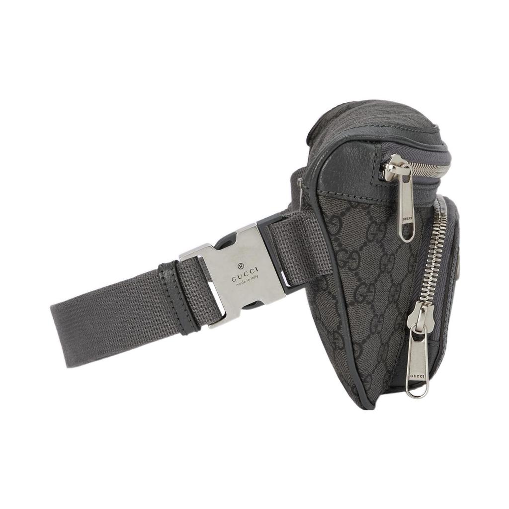 Gucci Ophidia Zipper Closure Logo Canvas Waist Bag Men Waist Bag Gray 733868-UULHK-8576