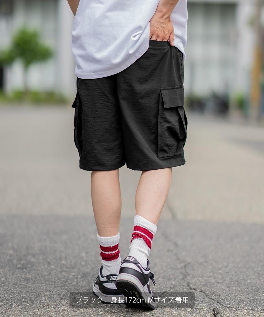 [IMPROVES] SIDEWAYSTANCE Poly Washer Wide Cargo Shorts