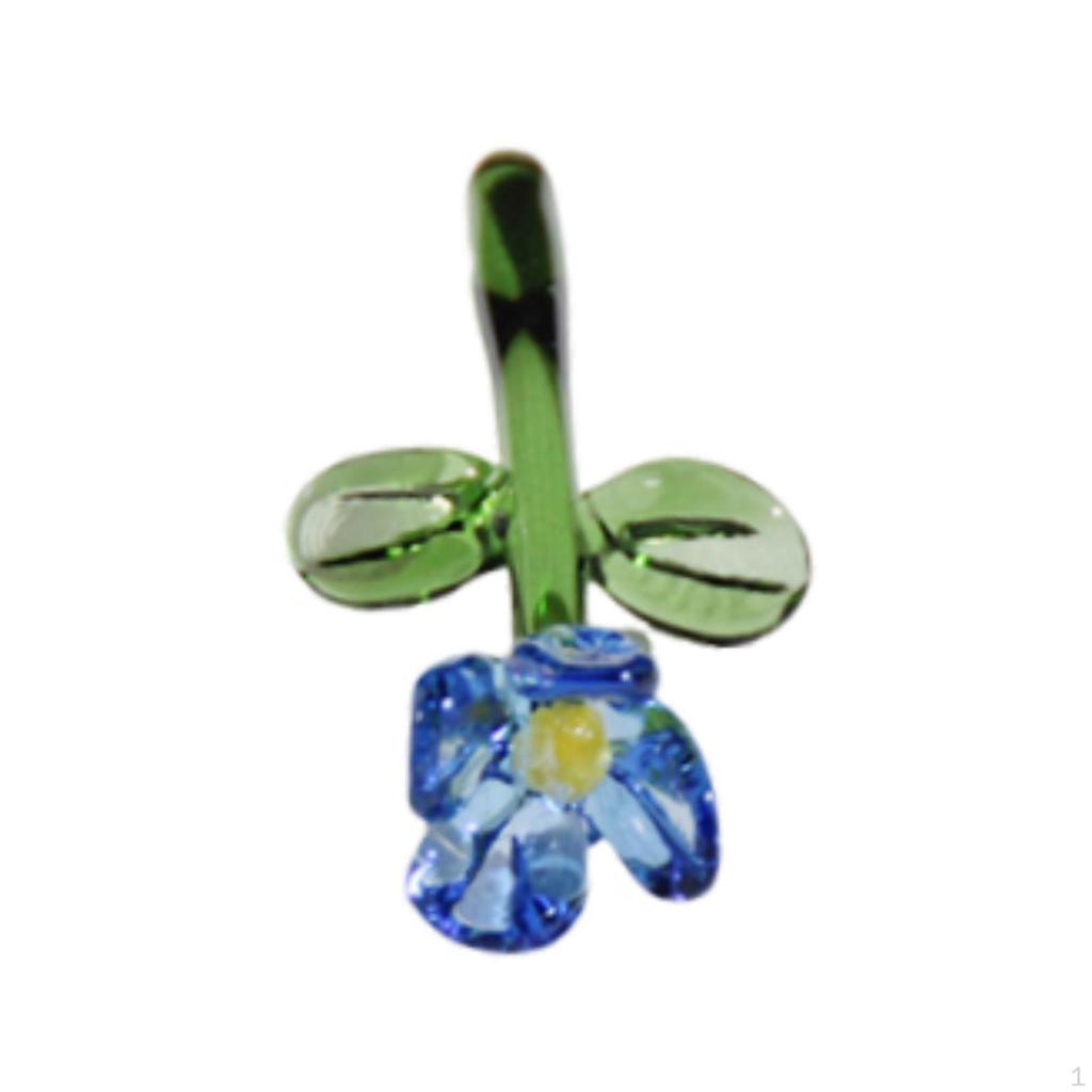 Glass Flower Figurine for Home And Office, Miniature Decorative Piece Summer Events