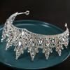 Wedding Crown Silver Alloy Bridal Headband Sparkly Rhinestone Tiara for Masquerade Ball Banquet Cosplay Party Accessories