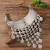 Böhmische Türkische Ethnische Gypsy Strand Choker Bib Münz Quasten Kragen Halskette für Frauen Indische Drehmomente Party Schmuck Zubehör