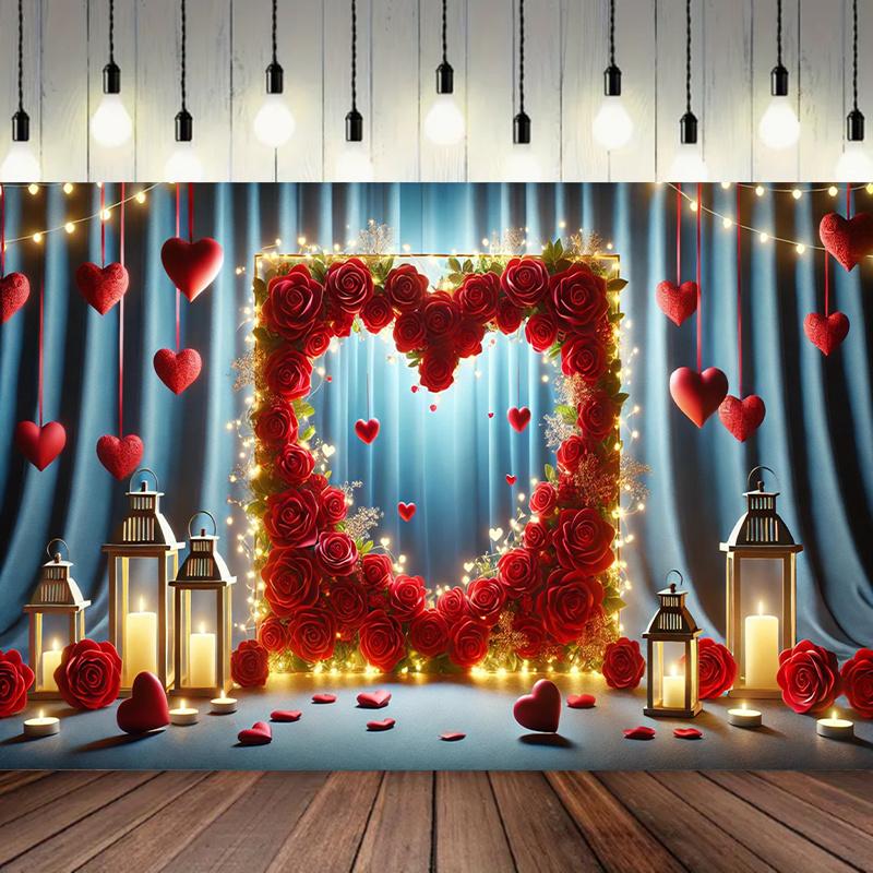 1 romantischer Rosen-Herz-Hintergrund, vielseitige Event- und Filmdekoration