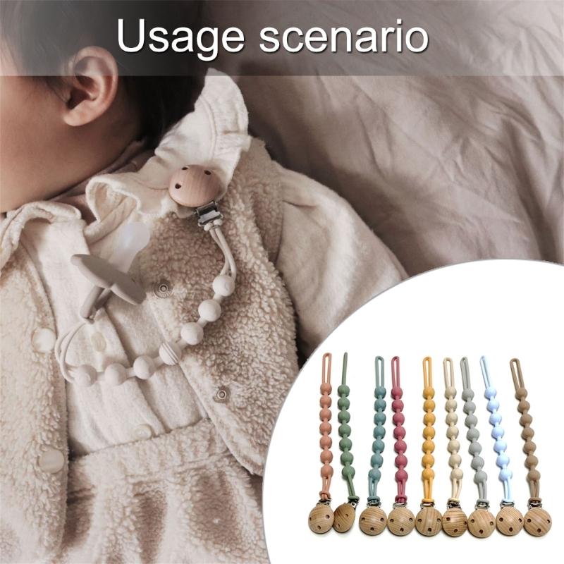 Pacifier Strap Baby Soother Chain Newborns Dummy Chain Baby Product Silicone Teether Pacifier Strap Pacifier Holder