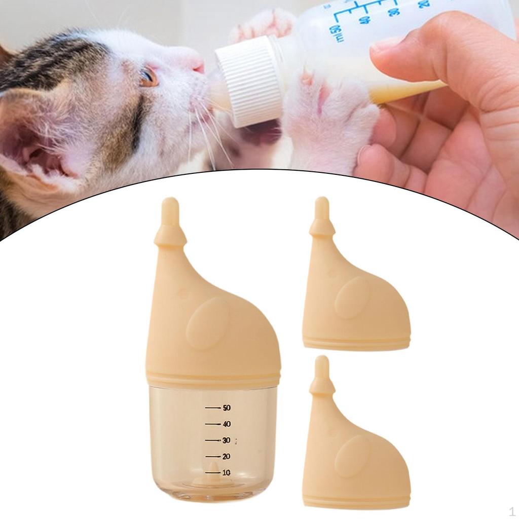 Feeding Kit for Kittens, 1.7oz Nursing Bottle with Interchangeable Nipples Small Pets