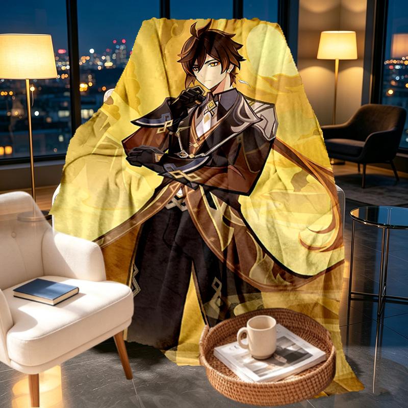 Genshin Impact Print Decke - Weich & Bequem, für Schlafzimmer, Reise, Sofa, Heimdekoration - Geburtstags-Weihnachtsgeschenk für Freund
