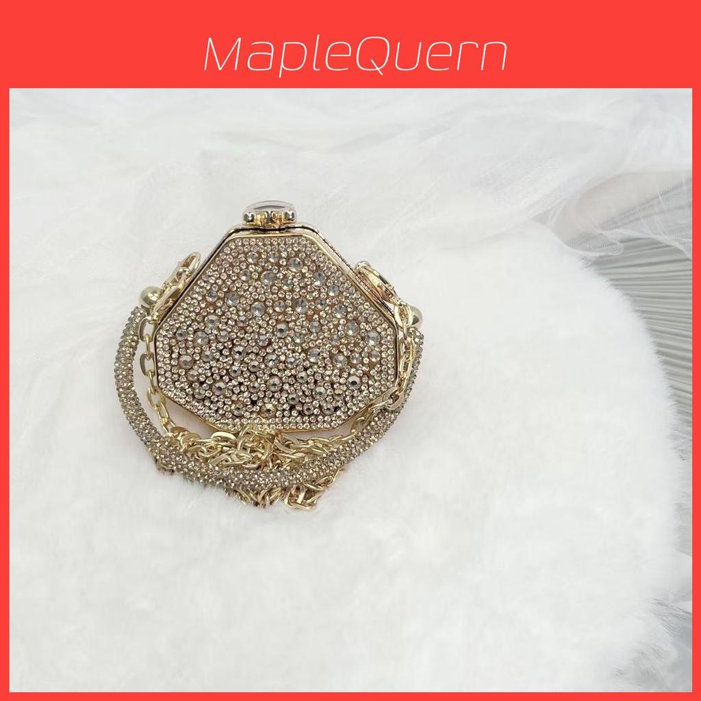 Acrylic Mini Clutch Bag With Rhinestones Chain And Box Shape For Evening Wear