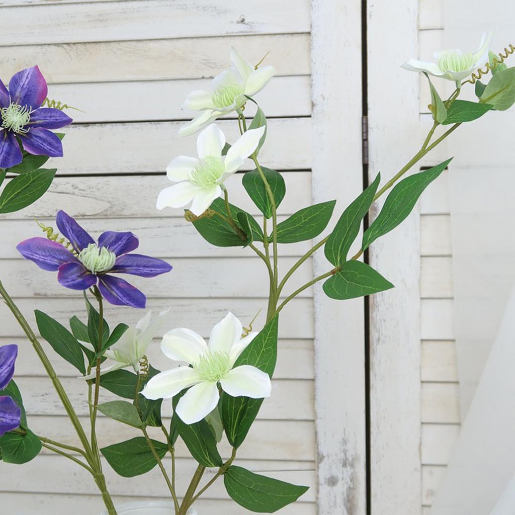 Künstliche Blume Europäische Simulation Clematis 5 Köpfe Kunstblume für Hochzeitssträuße