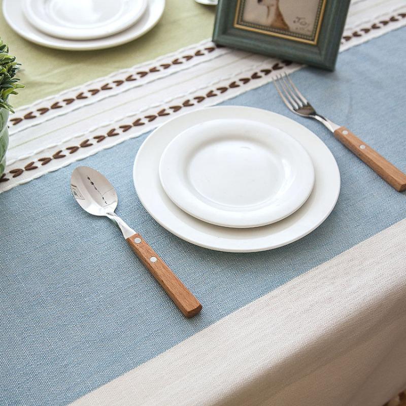 Nordic Style Jacquard Imitation Cotton Linen Tablecloth Embroidered Fringe Edge Dining Table Cloths Universal for All Seasons Taplak Meja Rectangular