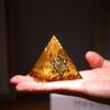 Resin Citrine Orgonite Pyramid 5/6/8/10cm Prosperity Attraction Crystal Crystal Pyramid  Home Decor