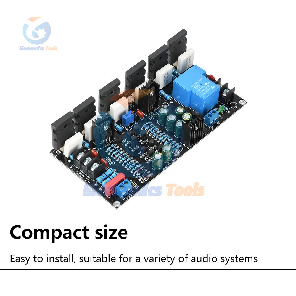 300W Mono Power Amplifier Board DC 20V-90V High Power Audio Tube Audio Amplifier Board 1943+5200 with Speaker Protect