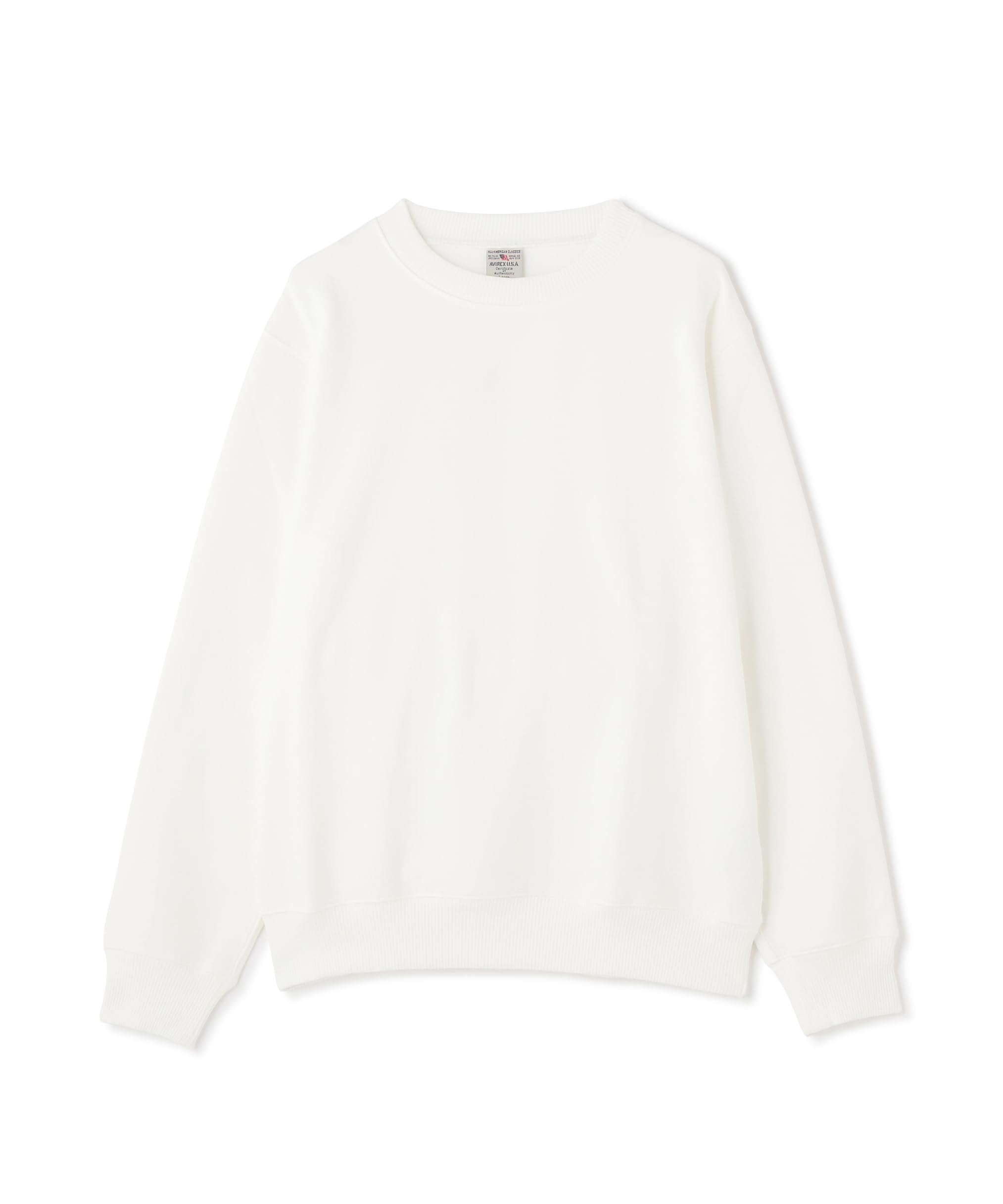 

AVIREX CREW NECK L/S SWEAT 783-3932002 men s M off white