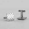 Funny Mens Laser Grid Pattern Square Cufflinks