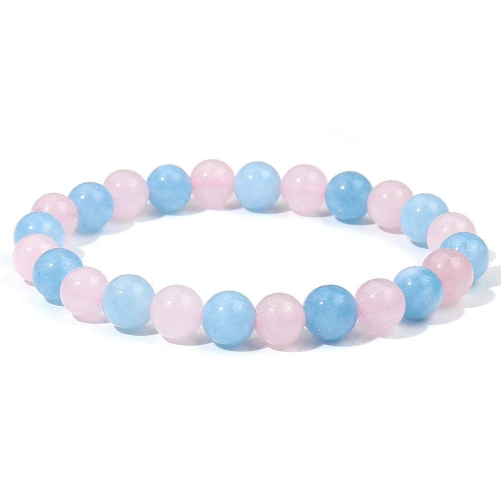 Double Color Beaded Natural Stone Bracelet for Men & Women - DIY Casual Jewelry