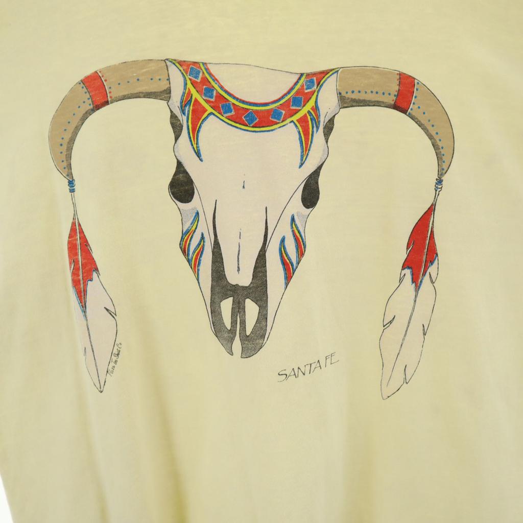 Hanes 80s 90s Old USA made Skullhorn Short sleeve Single Stitch Great People T-shirt Men's Used