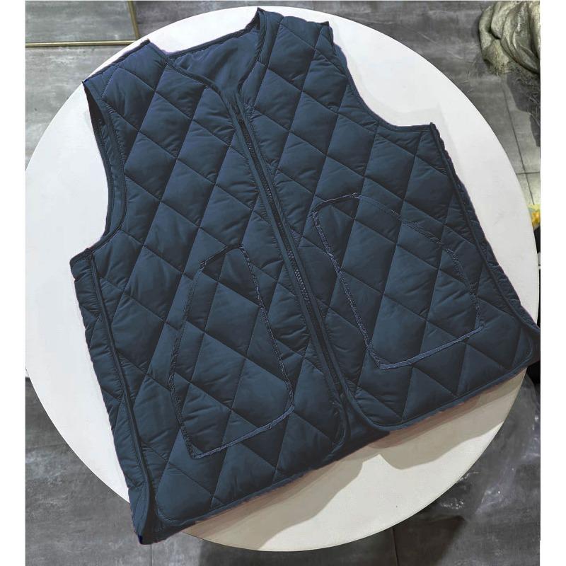 Autumn and winter vest women fleece thickened middle-aged and old mother short wear cotton-padded clothes, fragrant wind sleeveless thermal vest