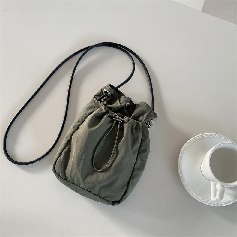 IELGY Art Drawstring Design Canvas Mobile Phone Bag Light Casual Mini Shoulder Messenger Bag