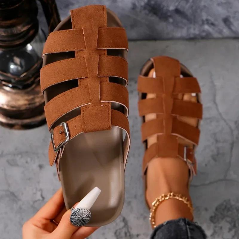 2024 Высококачественная женская обувь Тапочки Baotou Женские туфли на плоской подошве — фото 5