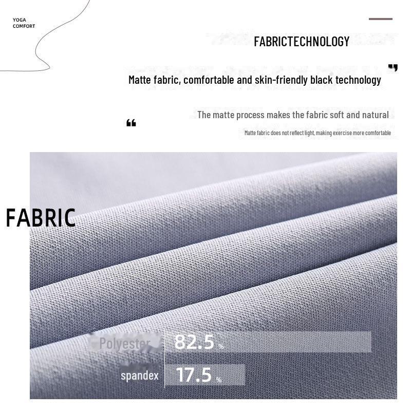 Juyitang Slim-Fit Shockproof Color Block Two-Piece Yoga Apparel (Bra-Free)