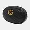[Pre-Owned] Gucci Quilted Leather GG Marmont Matelassé Belt Bag 38/95 'Black' - Very Good #12QL9CG