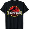 Jurassic Park Vuxen Unisex Sliten Vintage Logotyp T-shirt - Svart, Liten