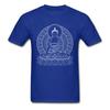 Men T-shirt BUDDHA OUTLINES Black White Cotton Tshirts Crew Neck T Shirt Casual Short Sleeve Tops Tees