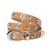Punk Leather Belt For Women With Alloy Buckle And Adjustable Fit For Casual Street Style