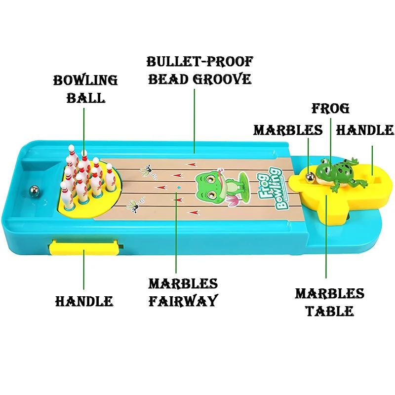 Non-Toxic Frog Bowling Children'S Toy Party Table Interactive Sport Games Educational Kids Gifts Cartoon Mini Bowling Set Toys Table Game