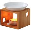 Elegant Wood Oil Warmer Diffuser Holder With Removable Ceramic Bowl For Easy Cleaning And Maintenance
