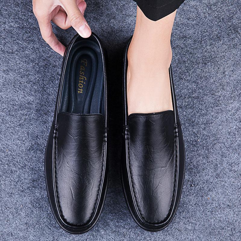 Fashion Elegantes Genuine Leather Loafers Classic Male Casual Shoes Comfy All-match Slip On Boat Shoes High Quality Men's Business Shoes