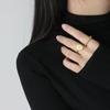Fashion Silver Color Finger Ring for Women Creative Geometric Round Beads Party Accessories Jewelry Adjustale
