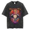 Chainsaw Man Washed Oversized T-Shirt  Men Cotton Clothing Vintage Street T-shirt Harajuku Y2k Cotton Streetwear High Quality Female Male Clothing