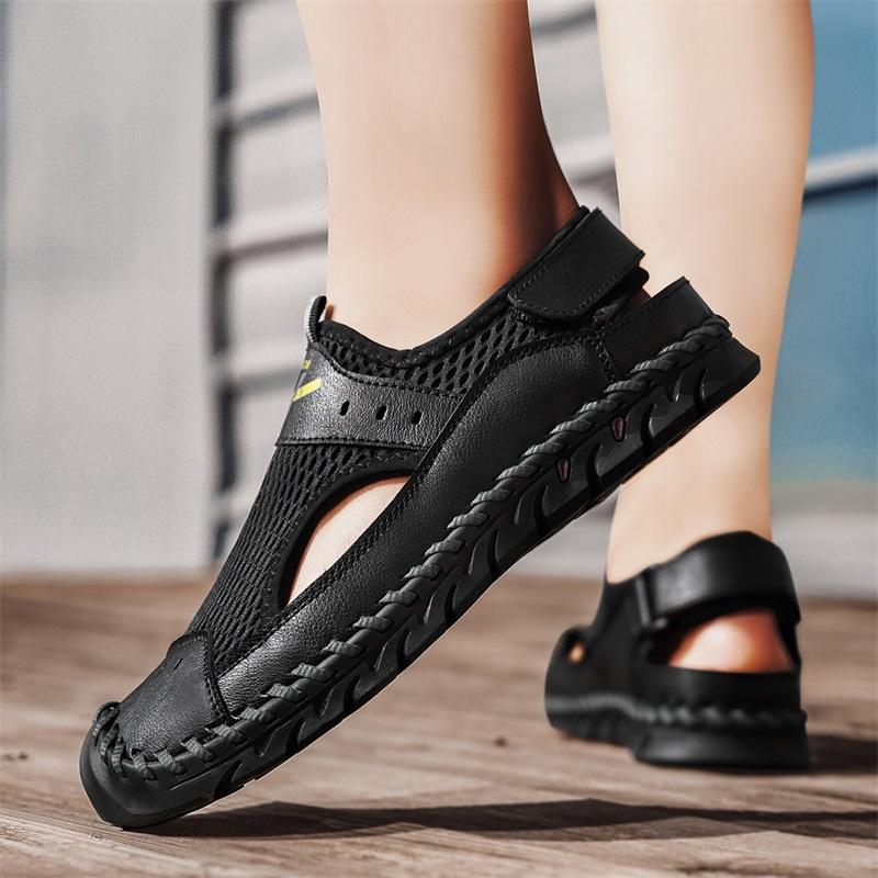 Men's Sandals, Easy to Wear for Leisure, Mesh Shoes for Driving, Outdoor Waterproof Beach Shoes, Cool Slippers New Style for Men