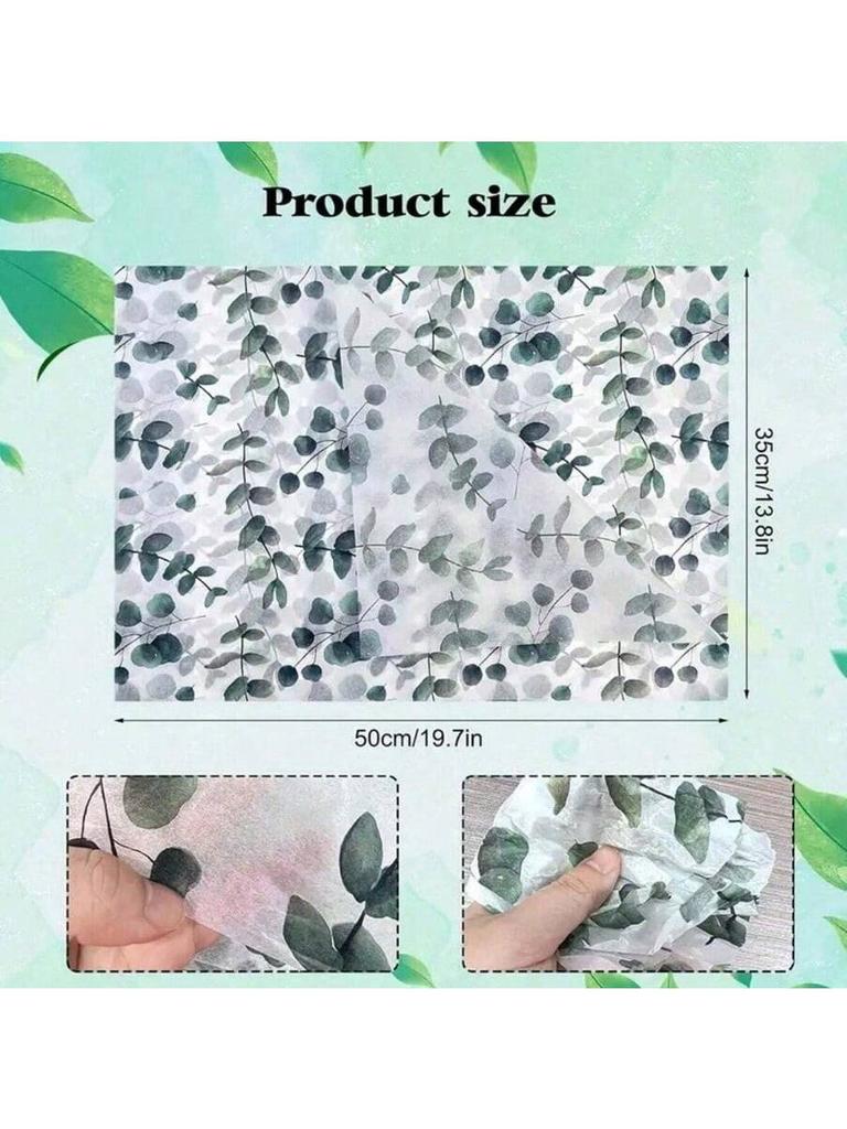 Unique Plant Design Plant Printed Leaf Packaging Paper, Gift Packaging Tissue, Suitable for Packaging Gifts, Birthdays, Holidays