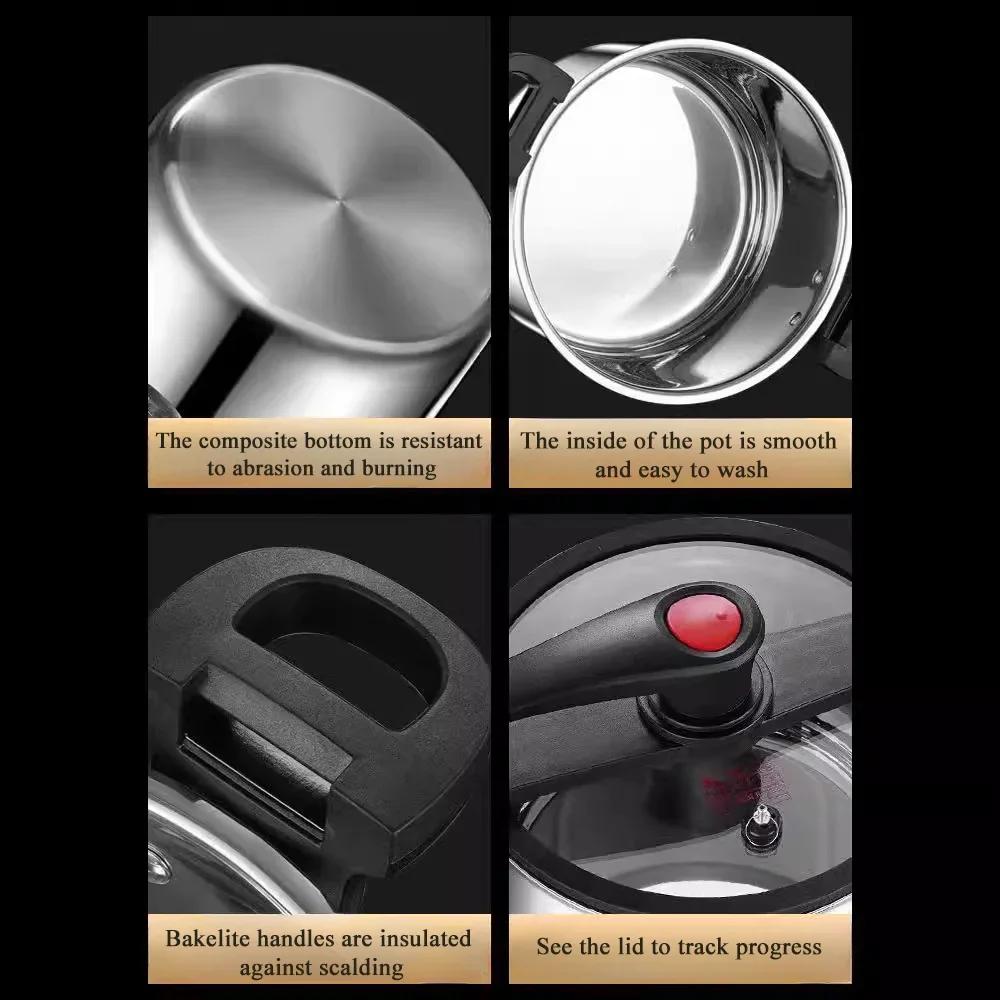 Multifunctional Household Pressure Stew Pot, 316L Stainless Steel, Micro Pressure Pot with five Layers of Thickened Steel