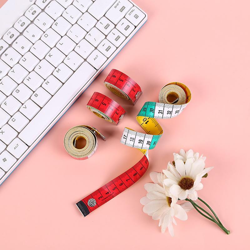150cm Doubleside Inches/cm Soft Tailor's Tape with Snap Fasteners Body Three-dimension Measuring Ruler Needlework Sewing Tool
