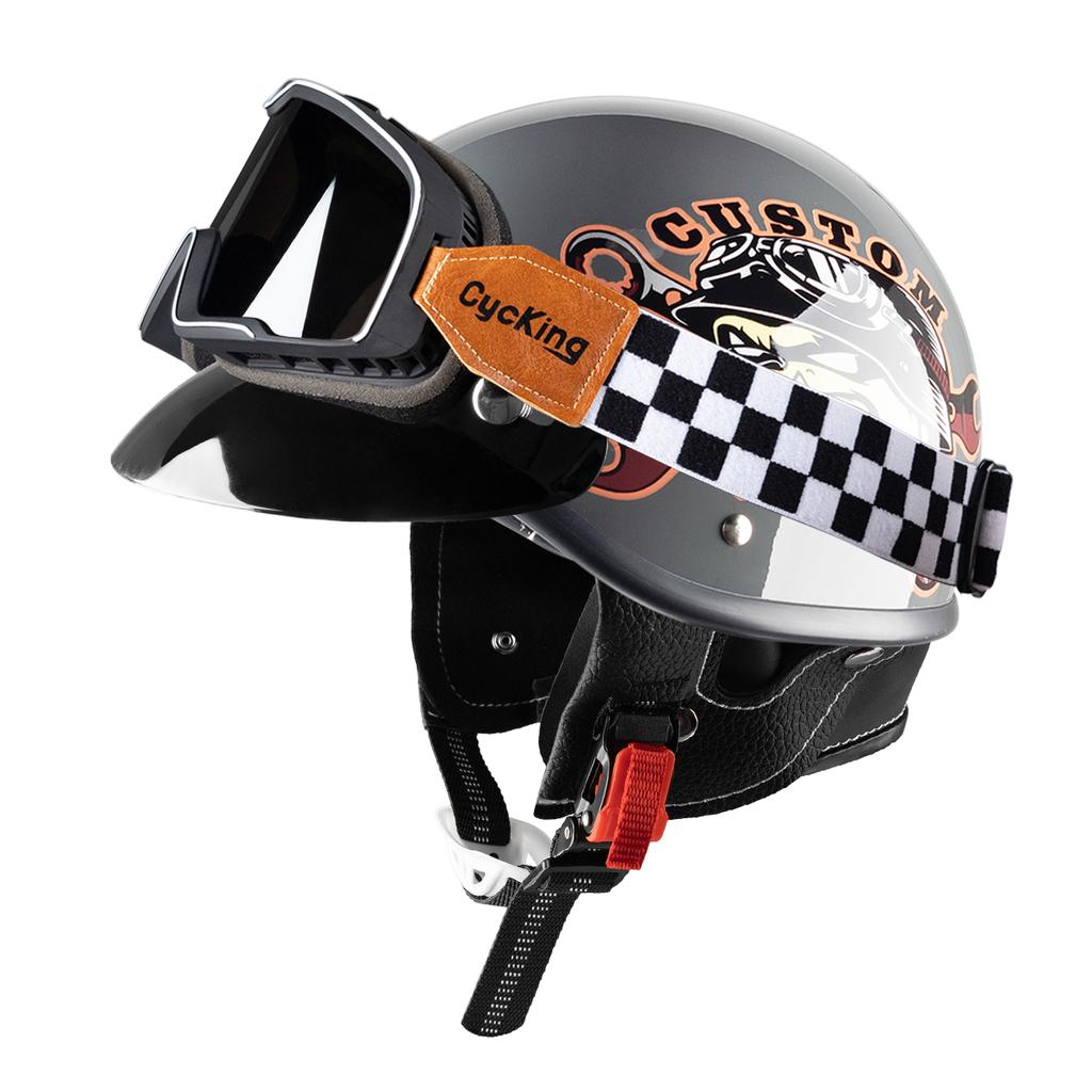 Cycking Japanese Vintage Half Helmet Open Motorcycle Helmet Scooter Skateboarding Unisex Common Muffler