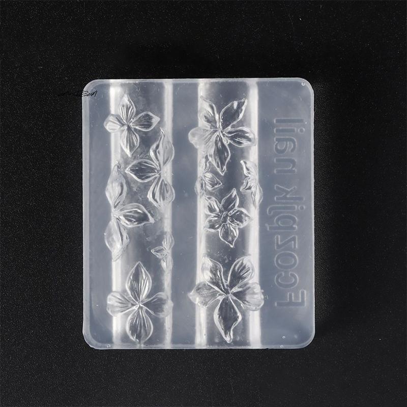 1/3Pcs 3D Silicone Nail Carving Mold Relief Lily & Hibiscus Flowers Petals Hawaii Themed 3D Nail Art Clear Modeling Templates