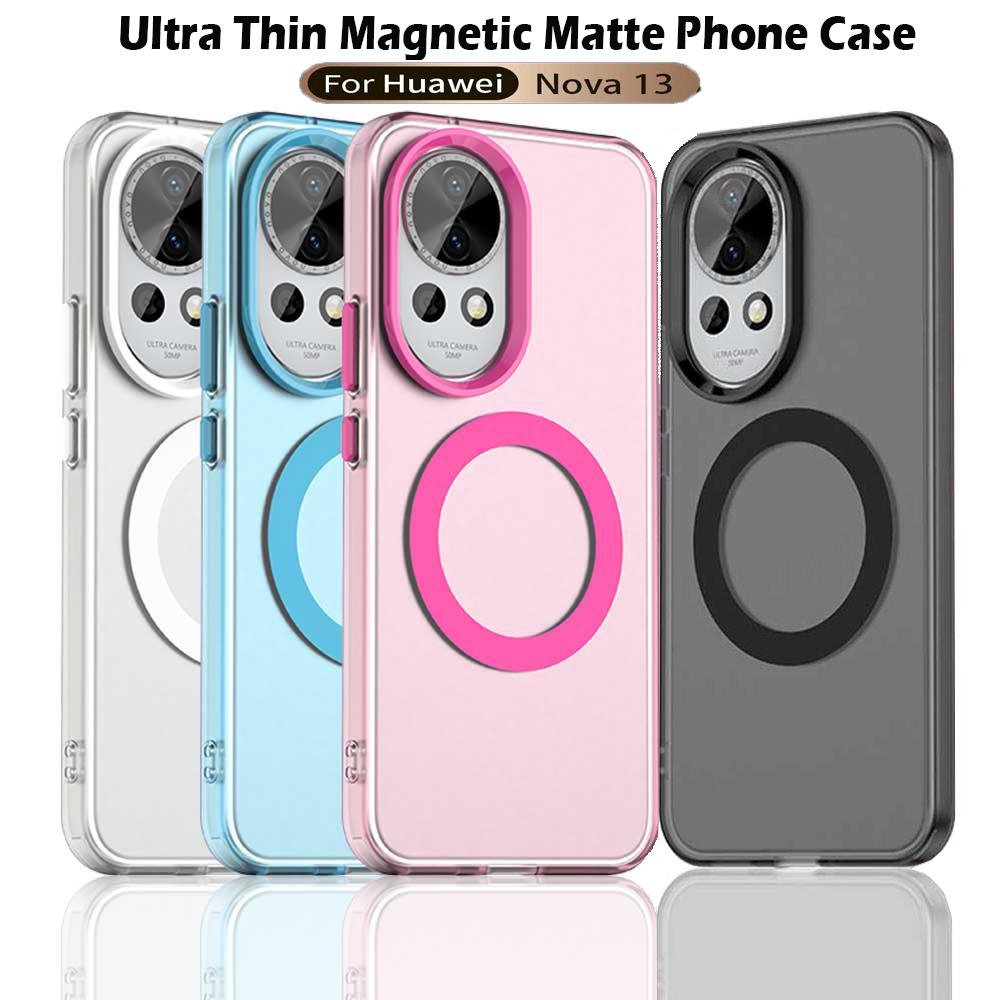 Magsafe Matte Phone Case For Huawei Nova 13 13 Pro 12 Protective Case Magnetic Wireless Charging Shockproof Back Cover