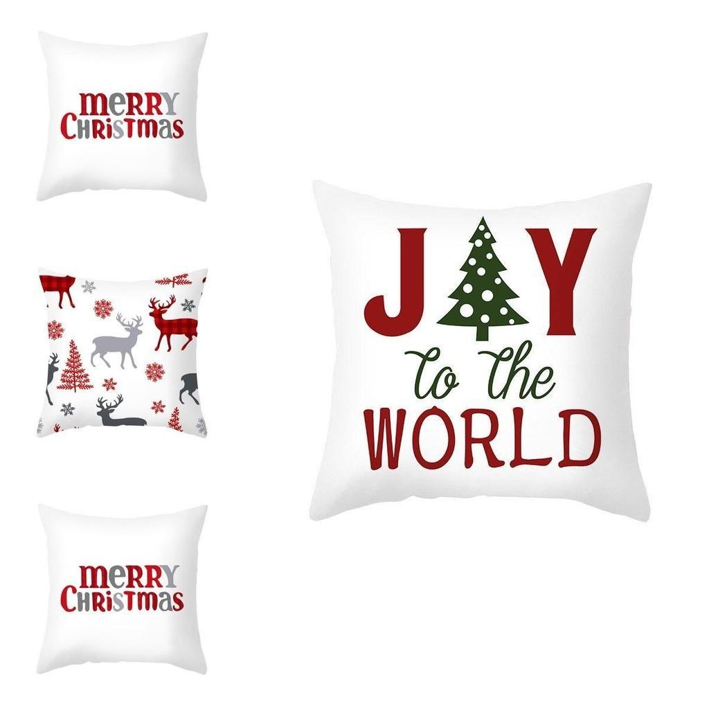 Festive Christmas Pillow Case Cushion Cover Featuring Adorable Reindeer Design