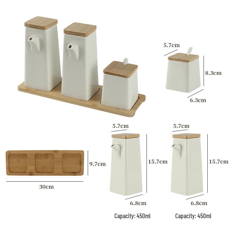 Ceramic Seasoning Jar & Oil Bottle Set