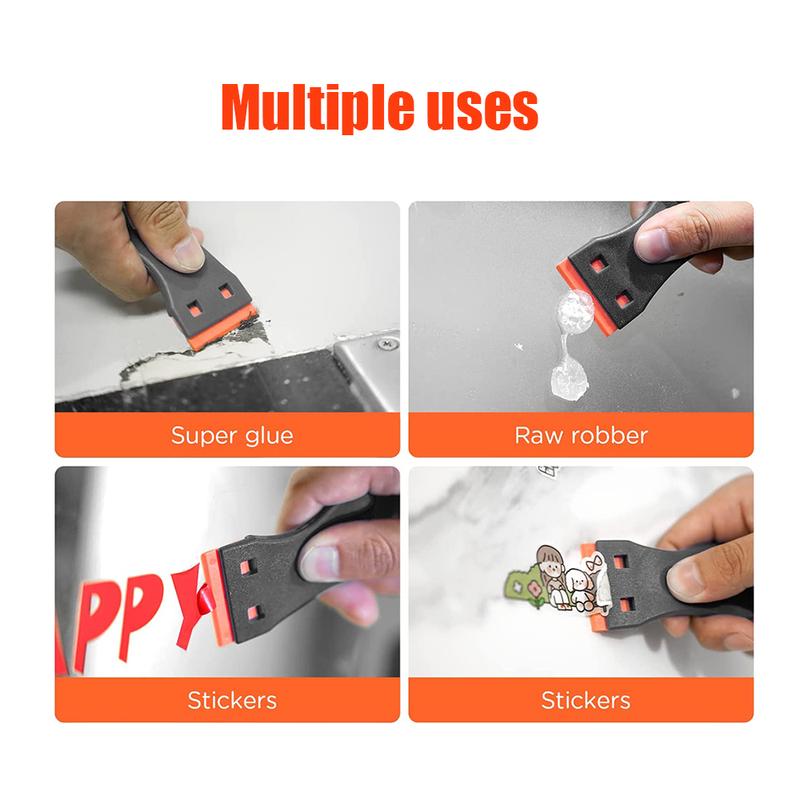 TOFAR 100pcs Double Edged Plastic Razor Blade Lable Clean Glue Remover Window Glass Cleaning Scraper Car Wrap Sticker Squeegee